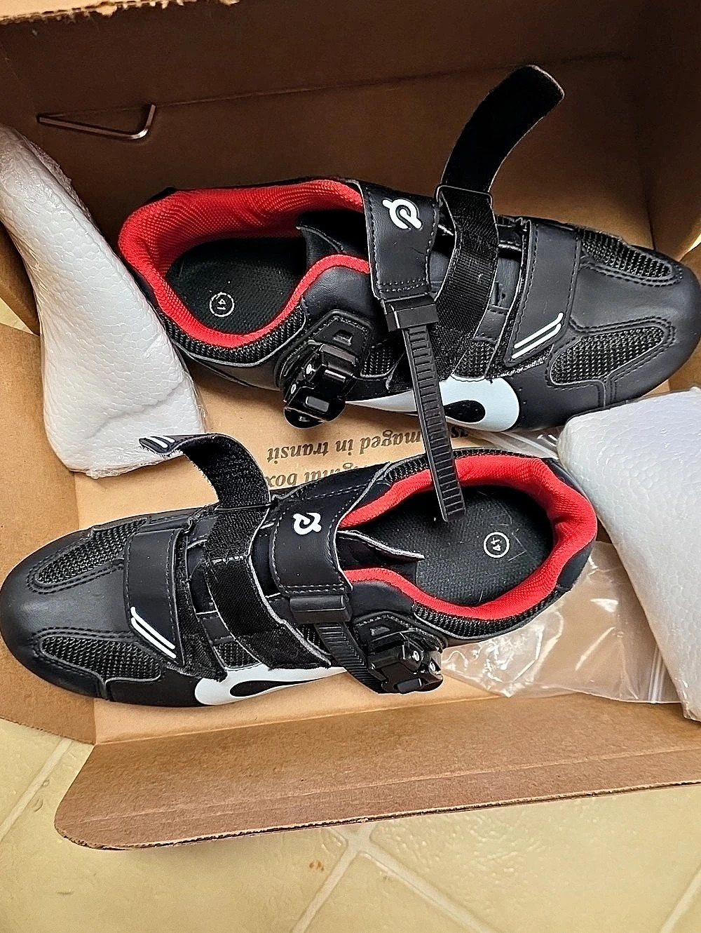 Peloton Original Indoor Cycling Shoes Black & Red EU 41